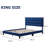 King Size Blue Linen Platform Bed Frame - Wood Slat Support, Adjustable Headboard, Noise Free, No Box Spring Needed