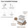 Los Flexi Semi Recessed Vessel Sink, Rectangular Ceramic Drop In Bathroom Sink with Pop-up Drain
