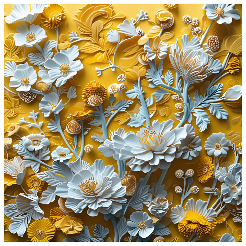 Rideaux de fenêtre à fleurs jaunes et bleues, voilages et voilages à motif floral - 1 panneau, 50 po x 92 po - 1 panneau