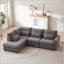 Canapé convertible en L en forme de L avec repose-pieds et coussins multiples, parfait pour le salon et le bureau-240827069