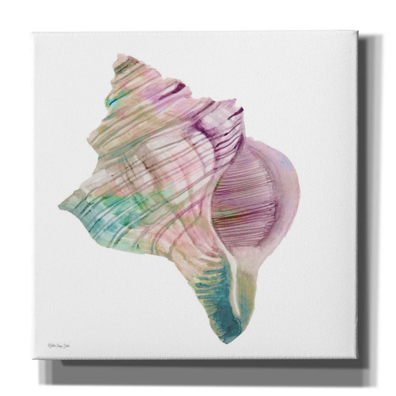«Conch Shell» Epic Graffiti par Stellar Design Studio, art mural sur toile, 26 po x 26 po