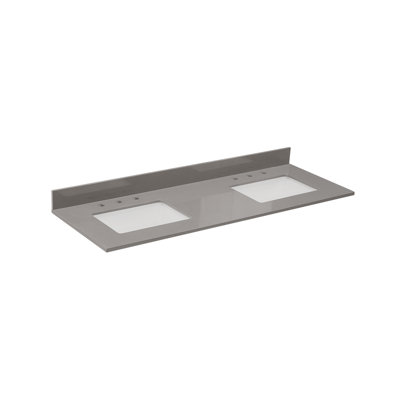 Madrid 61 Composite Material 2 Double Bathroom Vanity Top Yes Sink