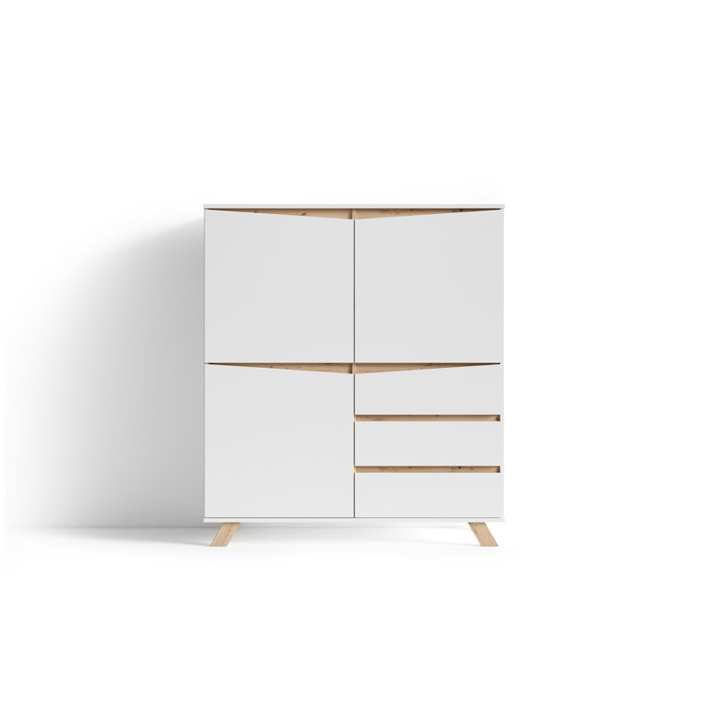 Vanderpol Highboard Vanderpol, White/Artisan Oak