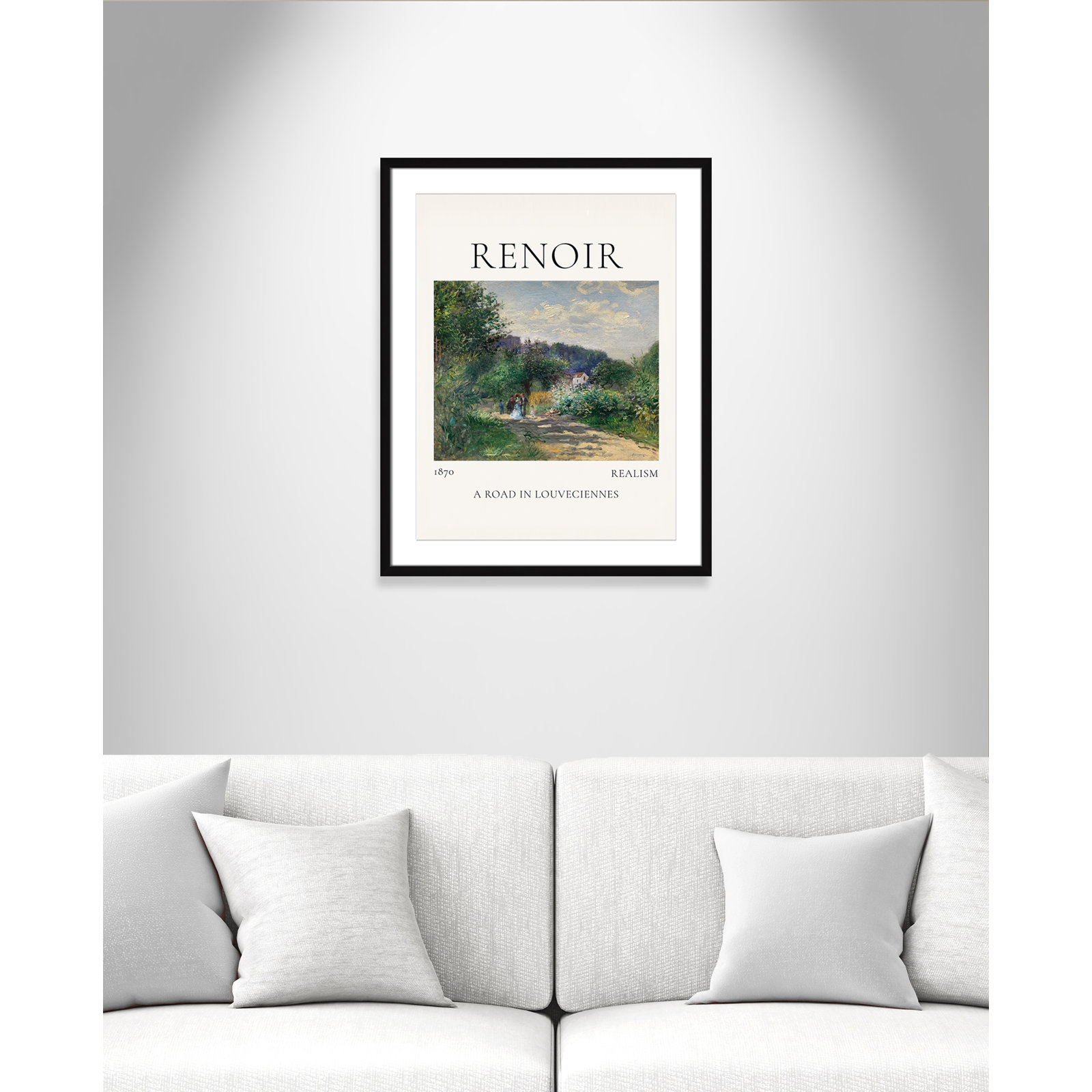 Old Masters Collection "A Road in Louveciennes" Print, Black Single Picture Frame, Yes, 29.5" H x 23.5" W x 1.25" D
