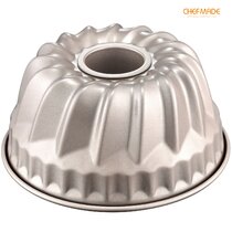 Nutrichef Uniform Baking and Browning, Cascade Fluted Bundt Cake Pan, Extra Thick and Non Stick Aluminum Bakeware with 2 Layers of Non Stick Coating