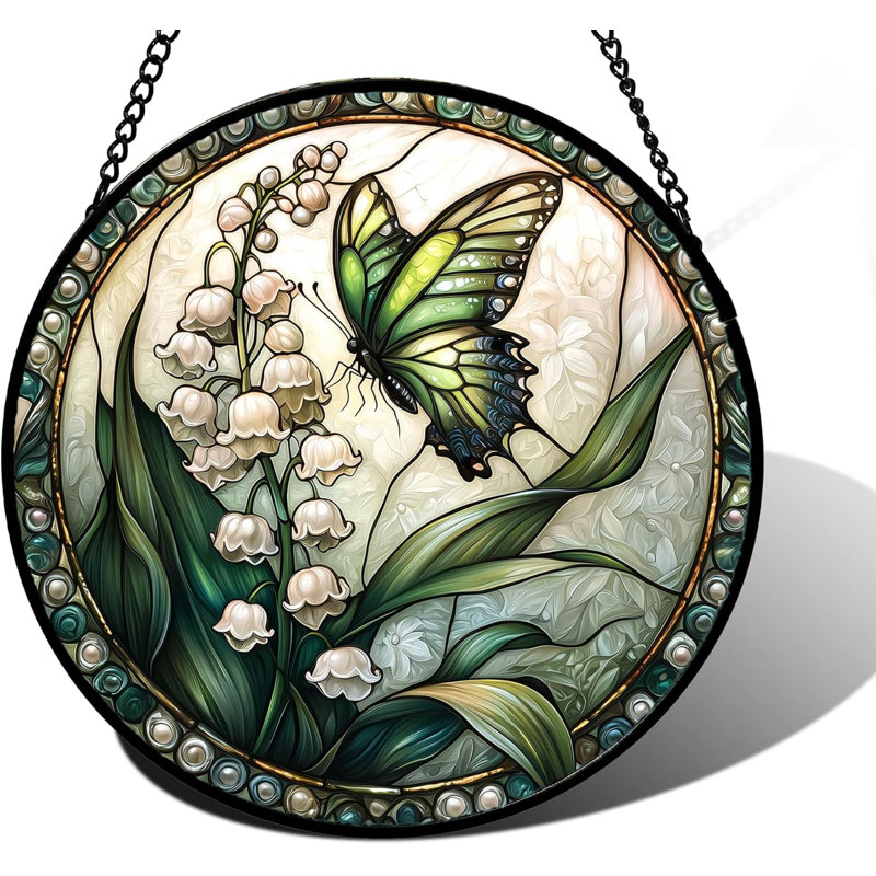 Capteur de soleil papillon vert et blanc