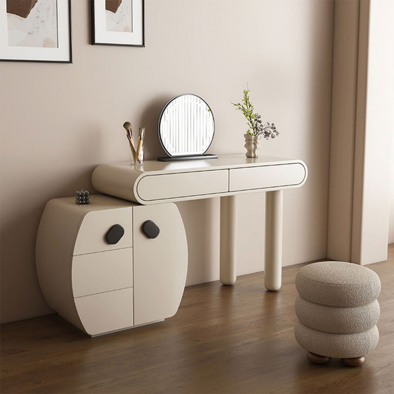 Coiffeuse avec miroir lumineux, 5 tiroirs, 1 chaise