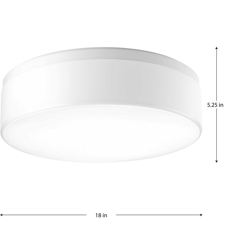 Siddharth Acrylic LED Flush Mount, White, 5.25" H x 18" W x 18" D