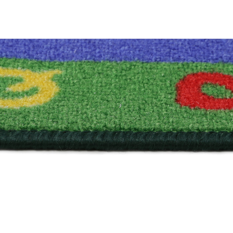 Rectangle Guernon Patchwork Machine Woven 3'3" x 4'1" Polyamide Area Rug in Green/Blue/Red