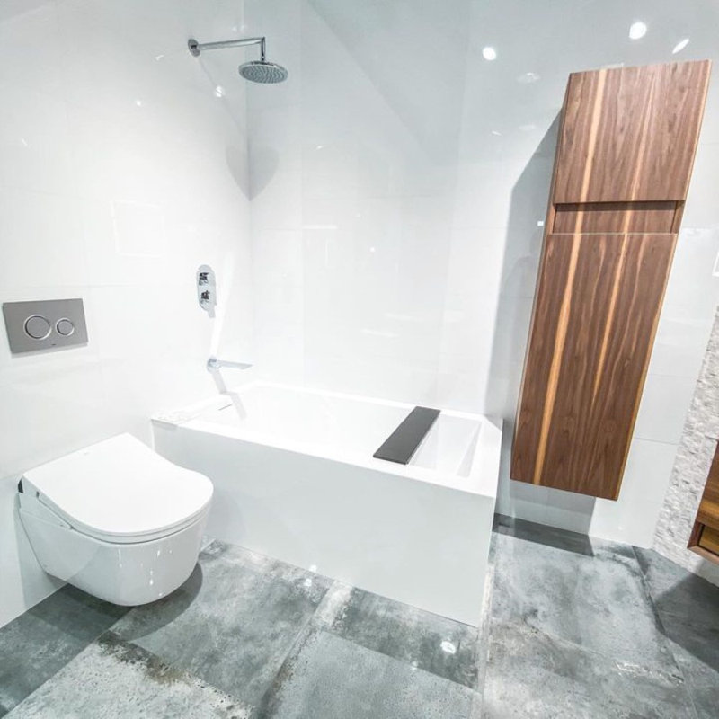 Cube 72'' L Soaking Bathtub, Brushed Nickel, Matte White