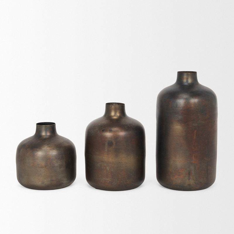 Bantice Metal Table Vase, 12.2" H x 6.3" W x 6.3" D