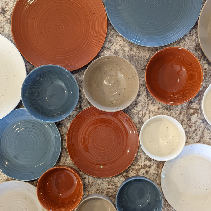 Sango Siterra Painter's Palette 16 Piece Dinnerware Set, Service