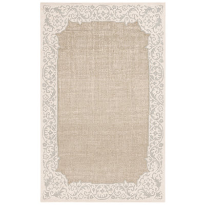 Varick Ebony Hand Tufted Wool/Cotton Floral Rug in Green/Beige
