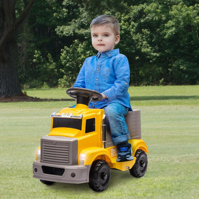 6V Ride On Car For Toddlers, Interactive Electric Car For Kids W/Large Storage Area, Music, 2 Headlights, 5 Led Lights, Kids Ride On Car