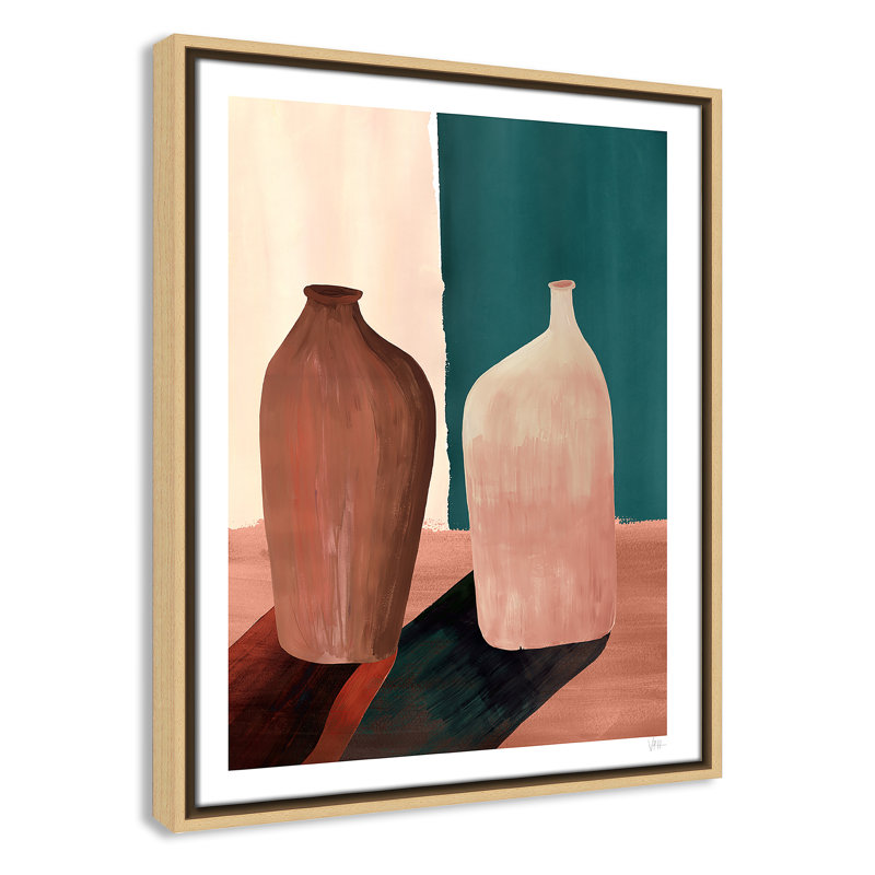 Contrast Pots Print par Violets Print House, L 17,5 po x H 21,5 po, Toile avec cadre, Flotteur naturel