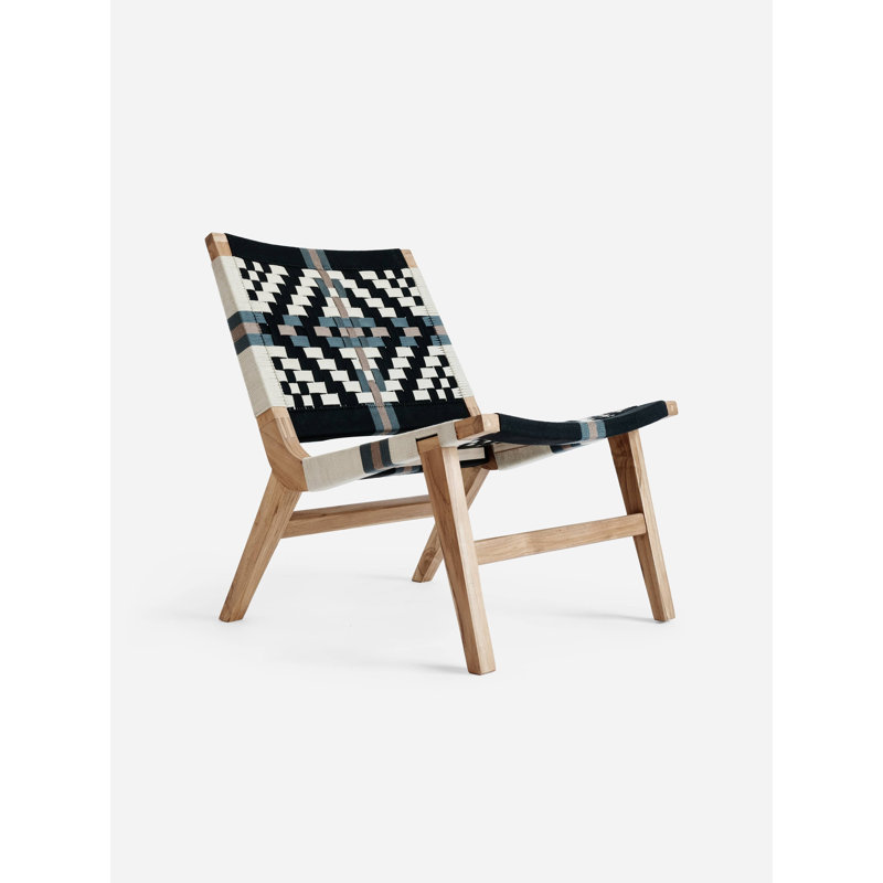 Casares Lounge Chair, Black/White Geometric, Natural
