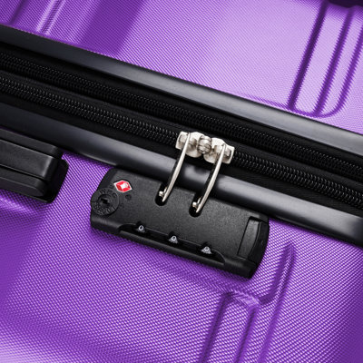 Ensemble de 3 valises de couleur mauve - ABS, extensibles, légères, avec roulettes pivotantes et verrou de sécurité, mauve, 20 po 24 po 28 po