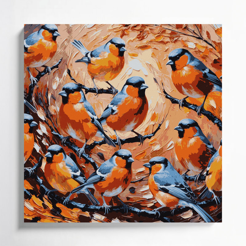 «Birds Common Chaffinch Brown», art mural sur toile, H 8 po x l 8 po
