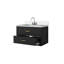 Meuble-lavabo simple noir 30 po X P 22 po D, dessus en quartz blanc et ensemble de robinet-117825226