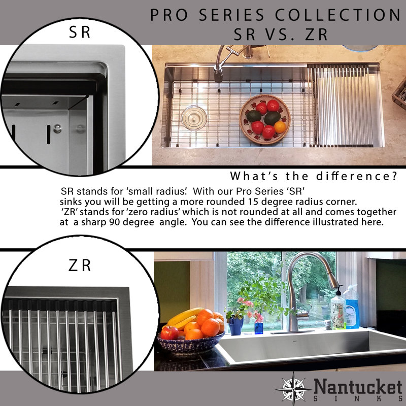 Pro Series 32'' L Stainless Steel Single Basin Kitchen Sink