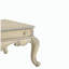 Table basse 2 tiroirs blanc antique avec pieds en cabriole