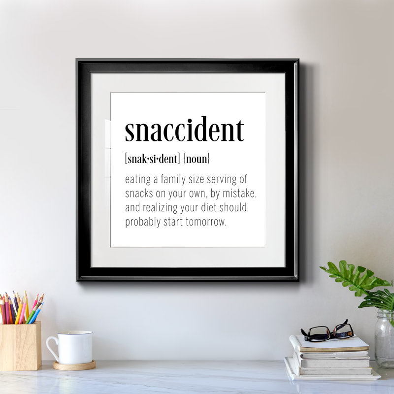Snaccident Définition - Cadre photo, art textuel, Cadre noir, H 17,5 po x l 17,5 po x P 1,5 po