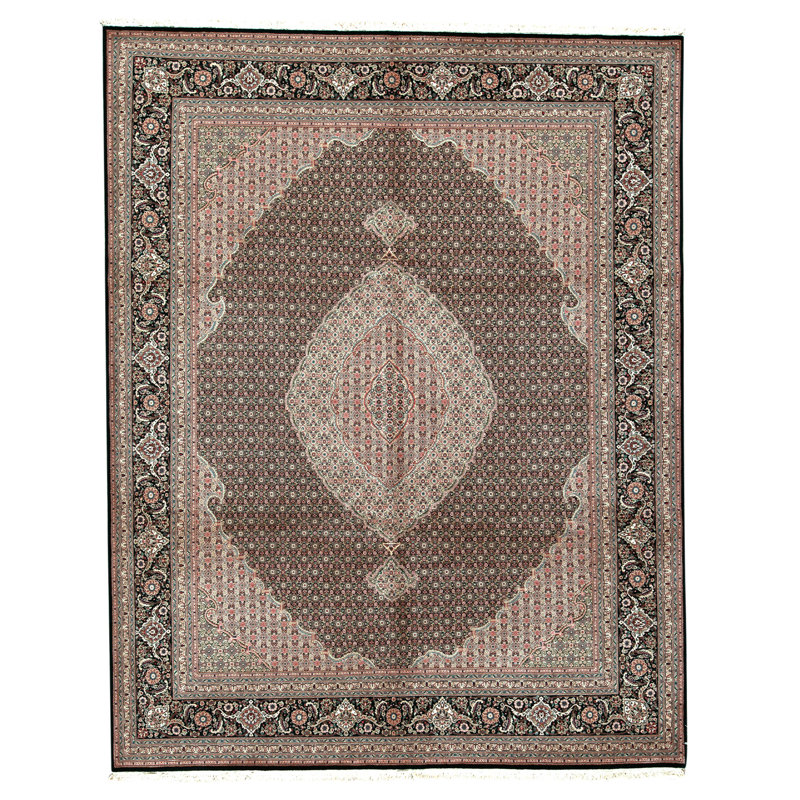 Tapis rectangulaire en laine noué à la main