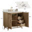 Meuble-lavabo de salle de bain autoportant 36 po entièrement assemblé en bois massif avec plateau blanc d'ingénierie entièrement assemblé