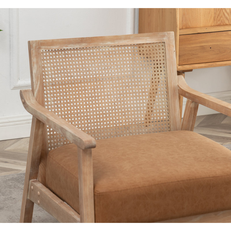 Fauteuil en similicuir Marnisha, Simili-cuir brun rétro