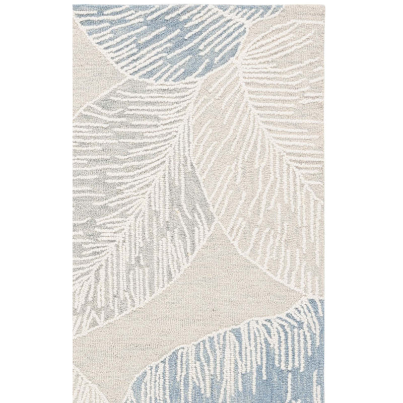 Jardin 375 Hand Tufted Wool; Cotton Floral Rug in Blue/Ivory, Runner 2'3" x 8'