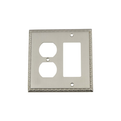 Egg and Dart 2-Gang Duplex Outlet / Rocker Combination Wall Plate