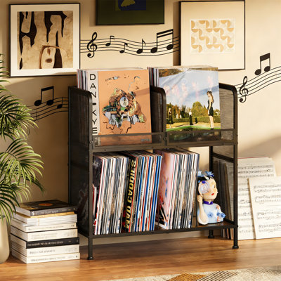 2-Tier Vintage Vinyl Record Storage Holder For Up To 260 Albums, For Living Room by 17 Stories