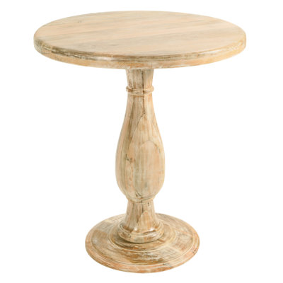 Jenna Pedestal Bar Table In Coastal Natural Finish On Mango Solid Wood by Foundry Select
