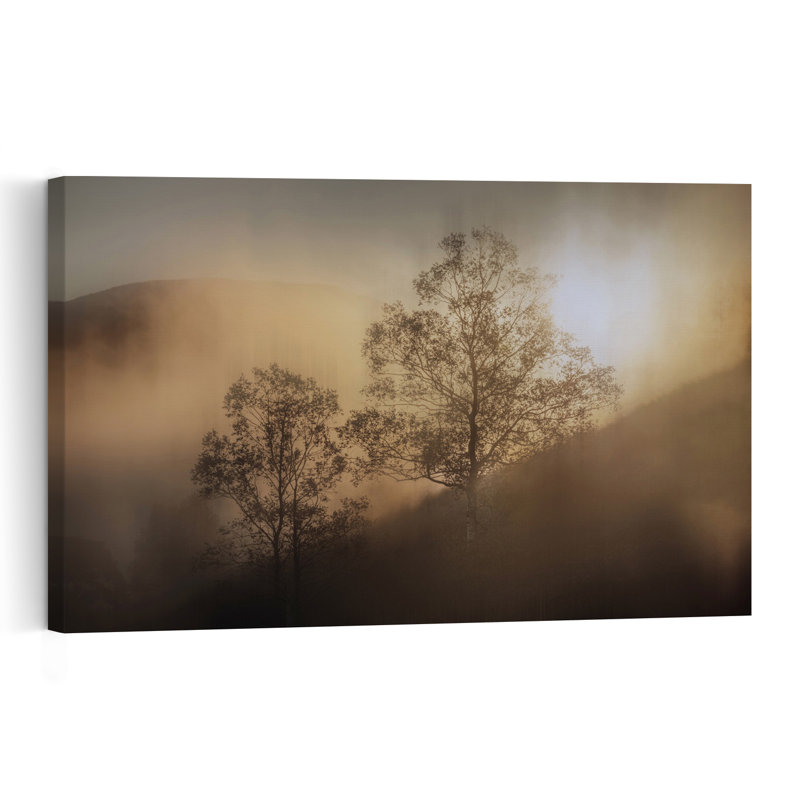 Misty Forest Ethereal Peaceful Serene Autumn Forest Wall Art Print by Hiroyuki Tsuchiya - Print, 40.64cm H x 60.96cm W