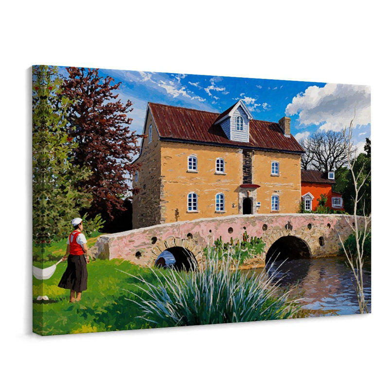 «Yellow Stone Bridge Bridge», art mural en toile 18 po x 24 po pour décor de cuisine