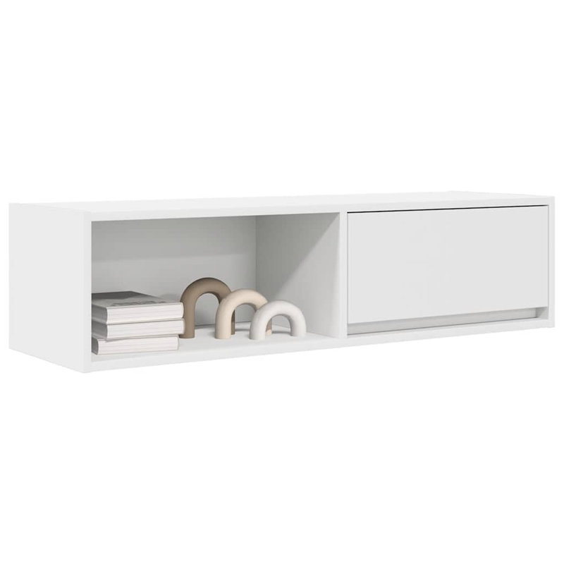 TV Cabinet 80X31x25.5 Cm Engineered Wood, White, 100 cm