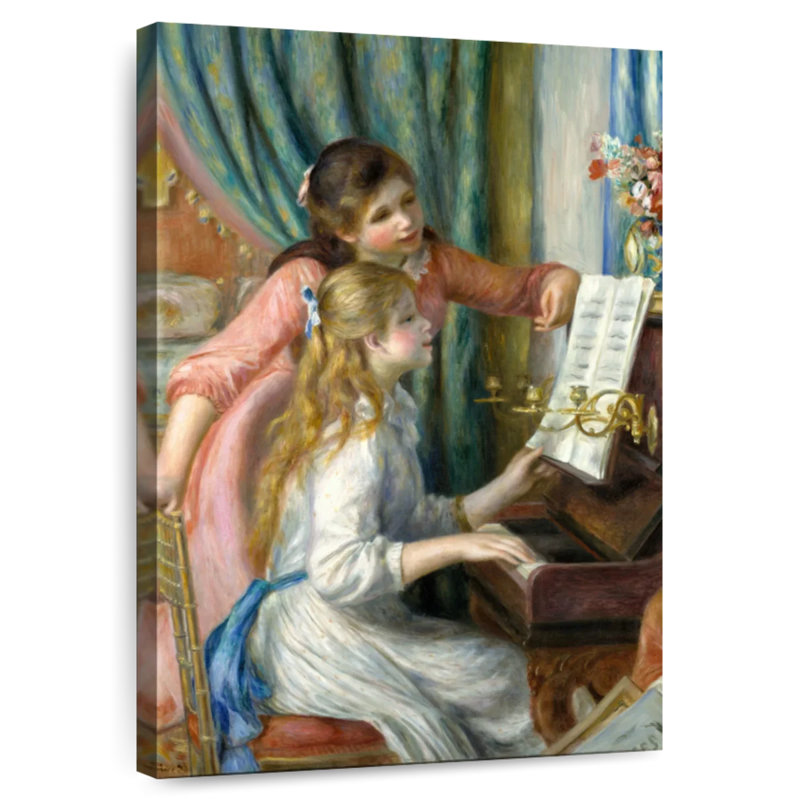 Abarca Two Young Girls At The Piano, 51" H x 34" W