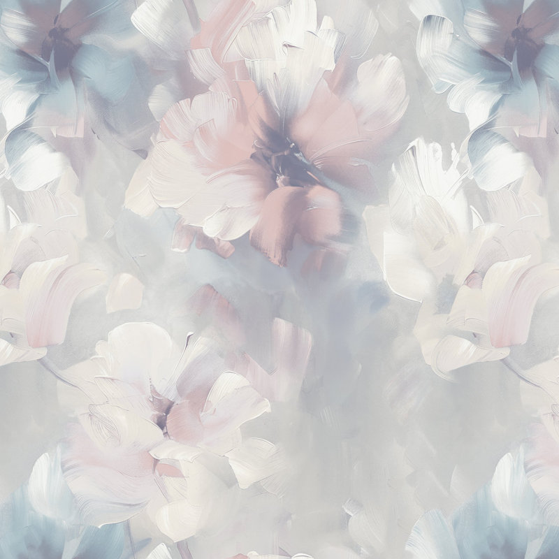 Very Collection Large Floral Bloom Double Width 42-inches Wide Wallpaper Roll, Blue
