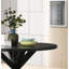 Table de salle à manger noire - Base à oreilles en croix avec placage de chêne et de bois d'ingénierie en l 48 po x P 48 po x H 31,5 po