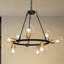 Luminaire de salle à manger à 9 lumières avec roue de chariot moderne pour îlot de cuisine