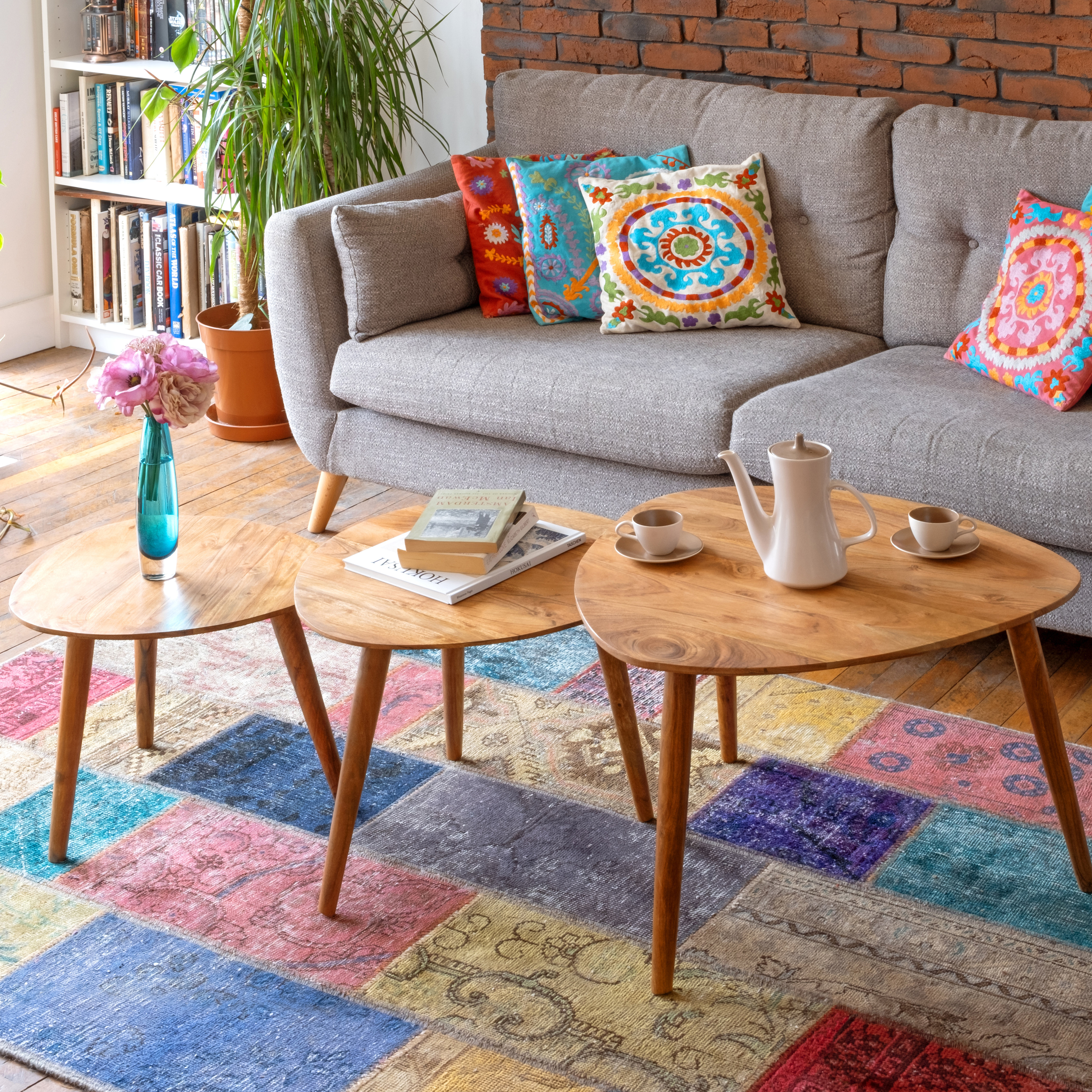 Mikado Living Carli Mango Piece Side Table Set