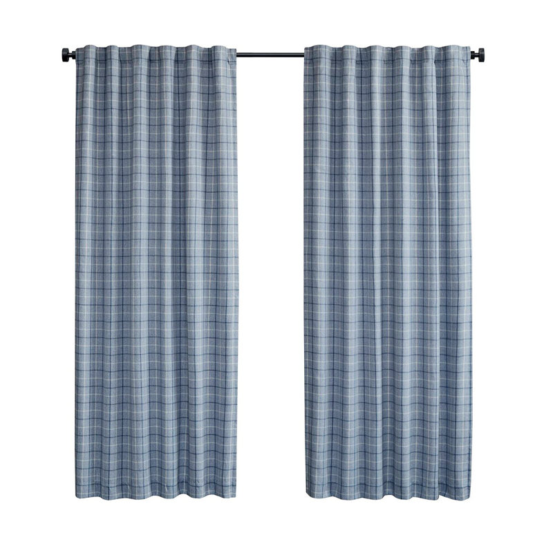 1pc 50 x 108 po avec passe-tringle et passe-tringle avec doublure en molleton, Bleu, L 50 po x L 108 po