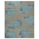 Lux Rose Floral Area Rug in Blue/Taupe