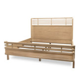 Caretta Solid Wood Modern Coastal Slat Bed Natural Brown
