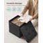 38x38x38cm 38cm Wide Square Solid Colour Footstool Ottoman with Storage