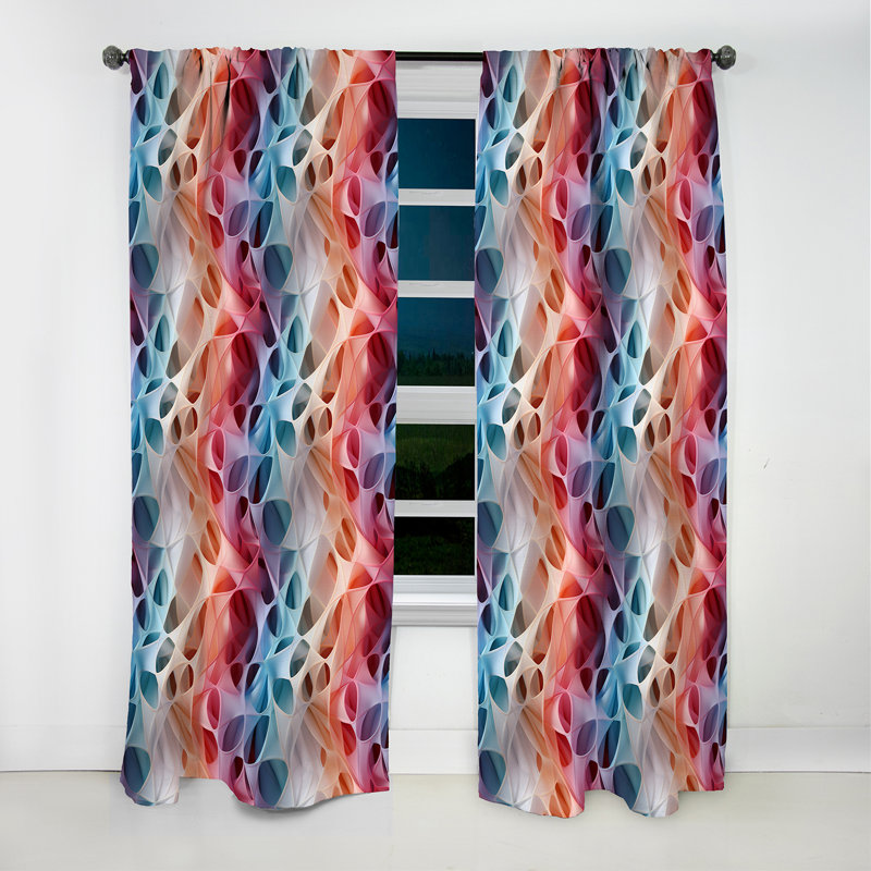 Rideau à motif géométrique multicolore Dreamnez, L 52 po x L 108 po