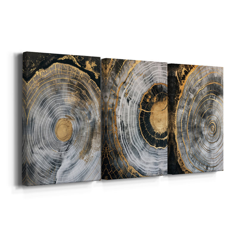 ABSTRACT Series CCXLVII - Toile tendue sur mesure - 3 pièces, H 12 po x l 24 po