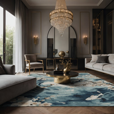 Tapis gris soyeux et moelleux