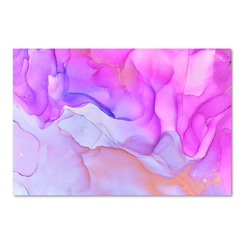 «Pink Tender Blue Ink Clouds», reproduction sur toile, H 40 po x l 60 po x P 1,5 po, Toile tendue