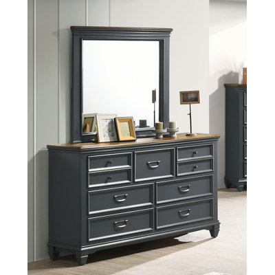 Commode 7 tiroirs avec miroir Semaj